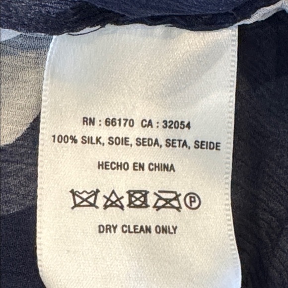 Anthroplogie Elevenses Navy & White Sheer Silk Floral Kimono Cardigan Size OS - Picture 9 of 11